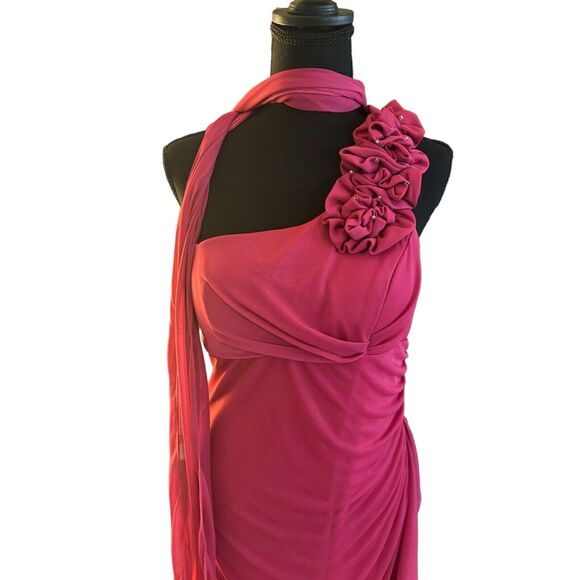 Cindy USA single shoulder formal gown Large Pink - Picture 4 of 9